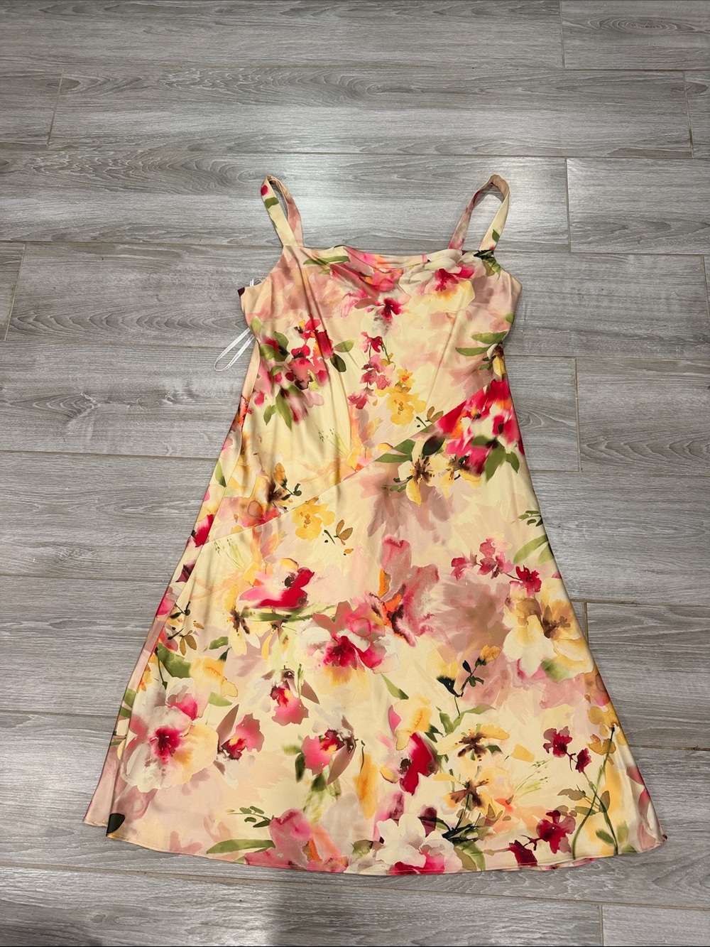 Donna Karan Floral yellow & Pink A-Line Sundress size 14